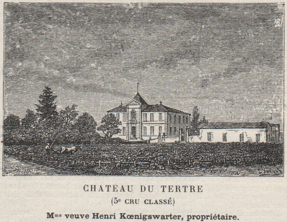 MÉDOC. ARSAC. Chateau du Tertre (5. cru Classé) . Koenigswarter. SMALL 1908